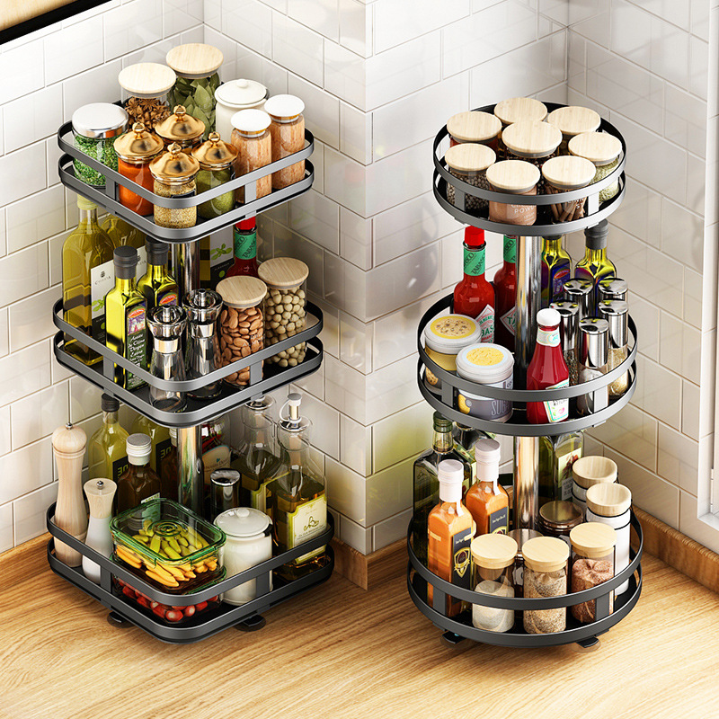 Multifunction rotating spice rack